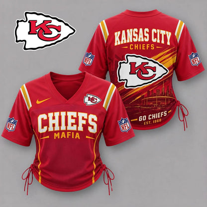 KCC Premium NFL Game Day Women Lace-Up Jersey Shirt
