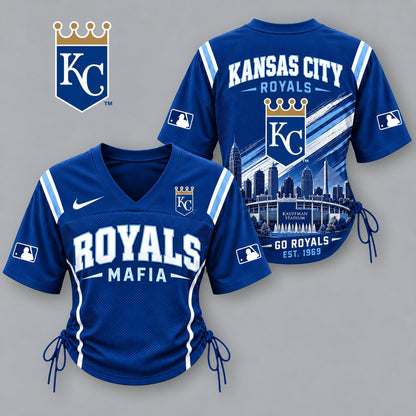 KCR Premium MLB Game Day Women Lace-Up Jersey Shirt