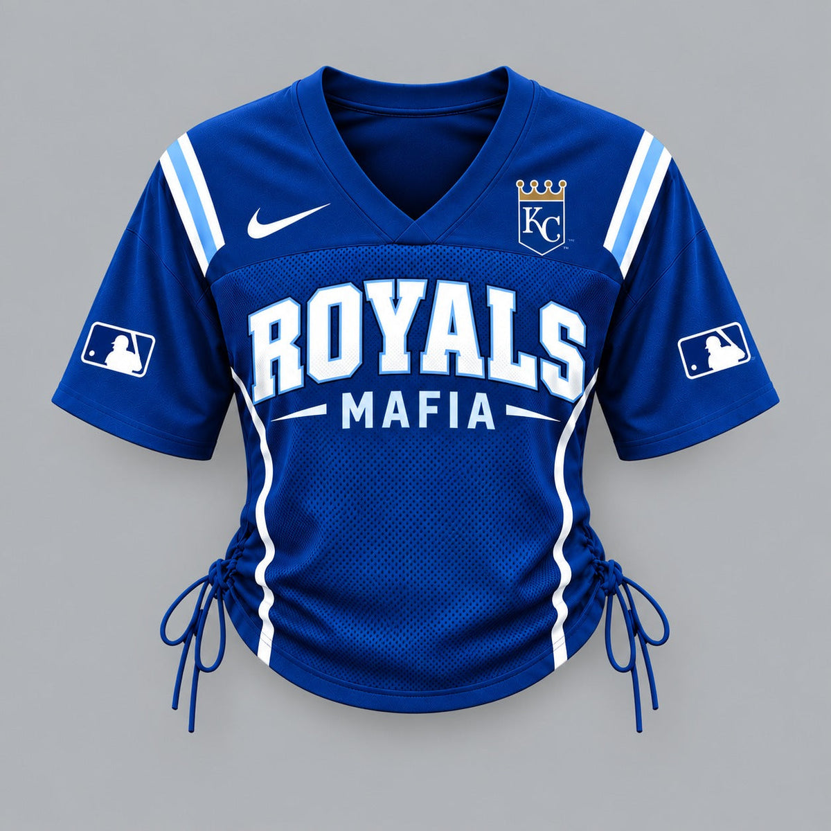 KCR Premium MLB Game Day Women Lace-Up Jersey Shirt