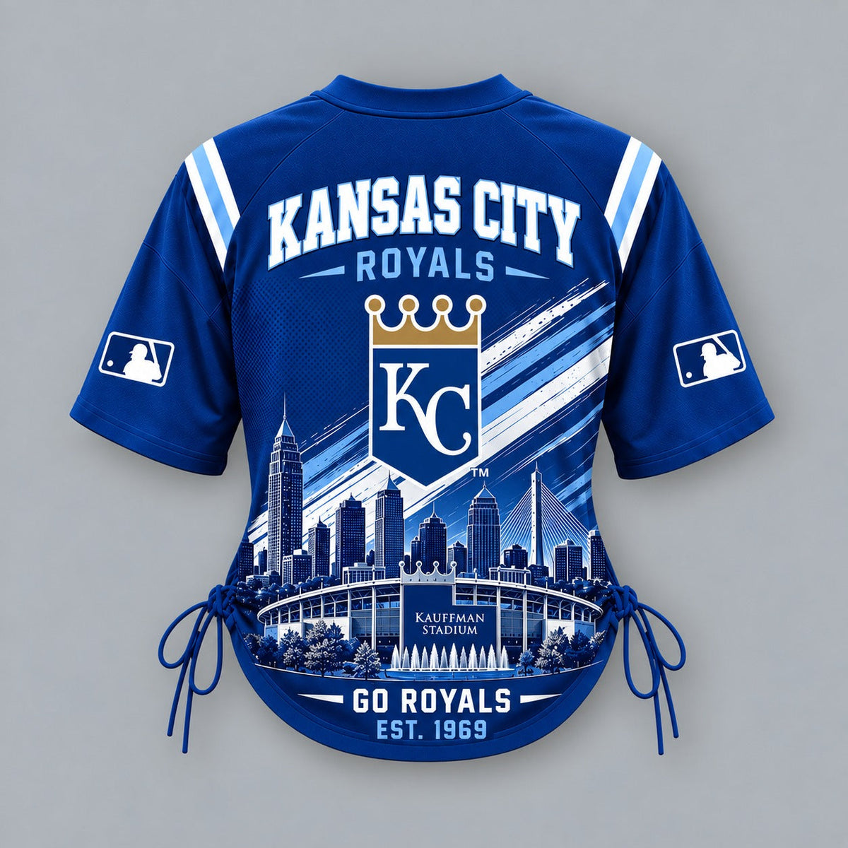 KCR Premium MLB Game Day Women Lace-Up Jersey Shirt