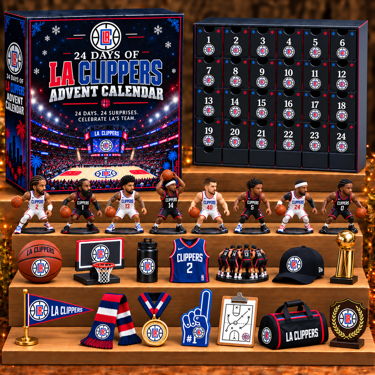 LAC x NBA Personalized 24 Days Of Basketball Advent Calendar Blink Box