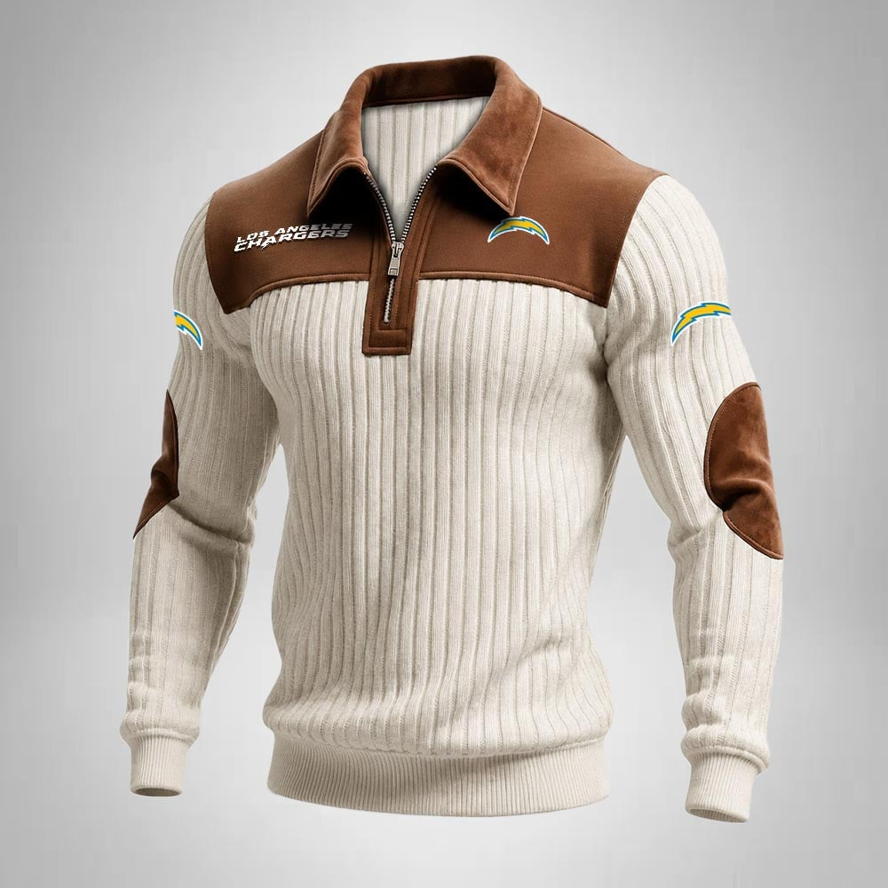 LAC x NFL Men‘s Suede Zip-up Polo Shirt