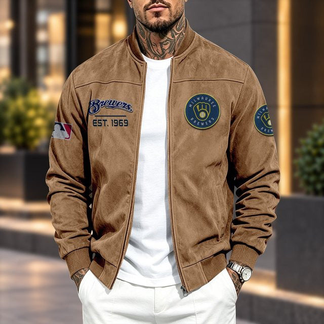 MB x MLB Suede Bomber Jacket