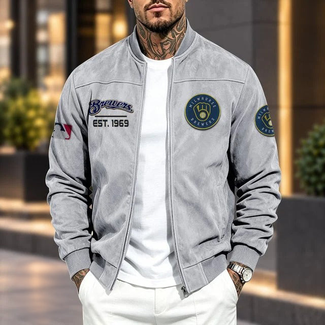 MB x MLB Suede Bomber Jacket