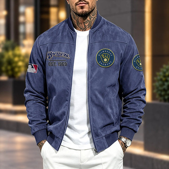 MB x MLB Suede Bomber Jacket
