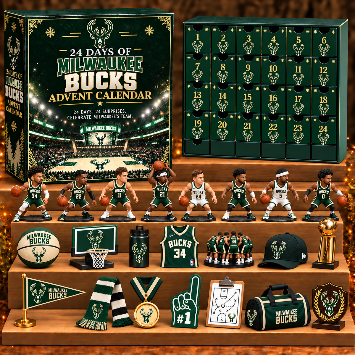 MB x NBA Personalized 24 Days Of Basketball Advent Calendar Blink Box
