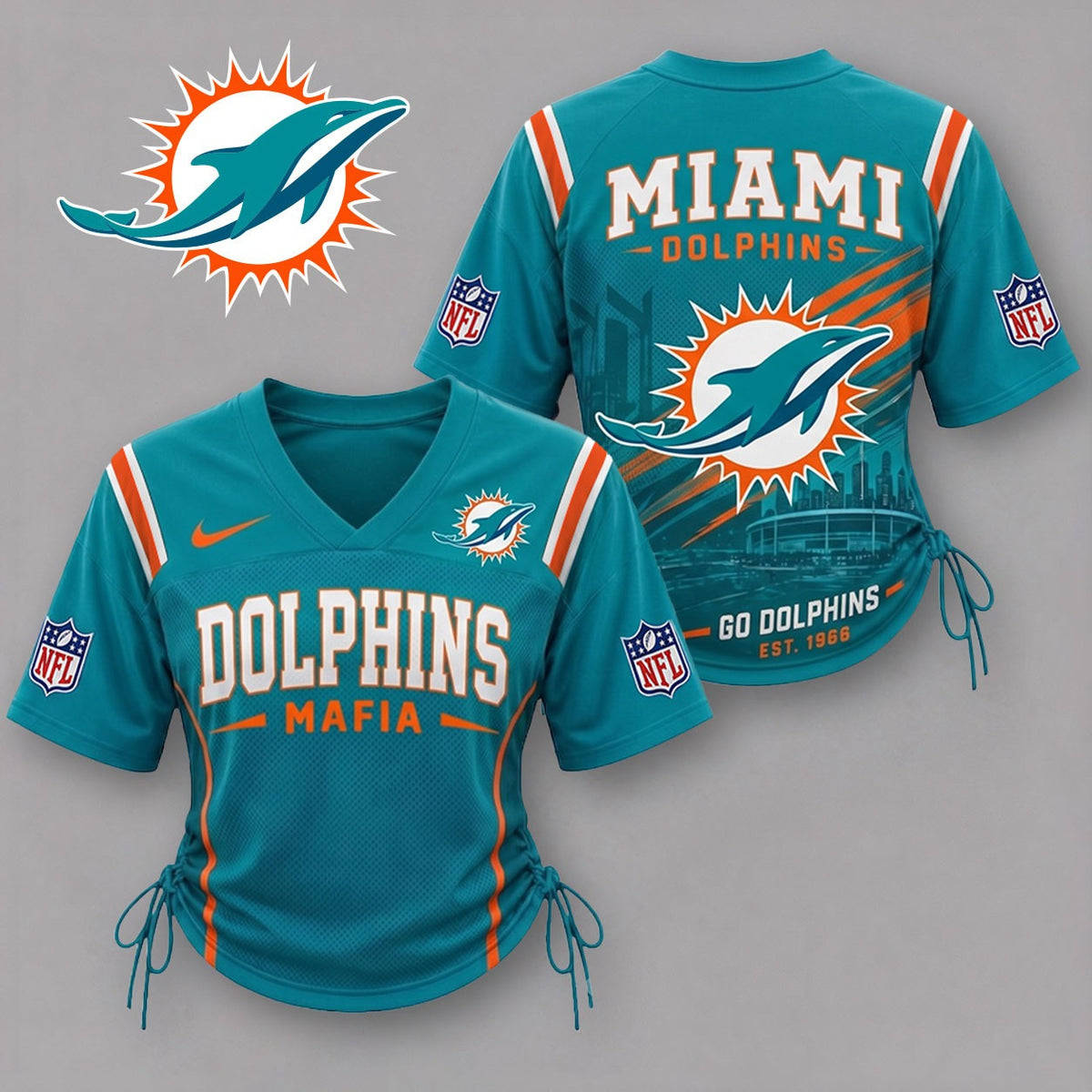 MD Premium NFL Game Day Women Lace-Up Jersey Shirt
