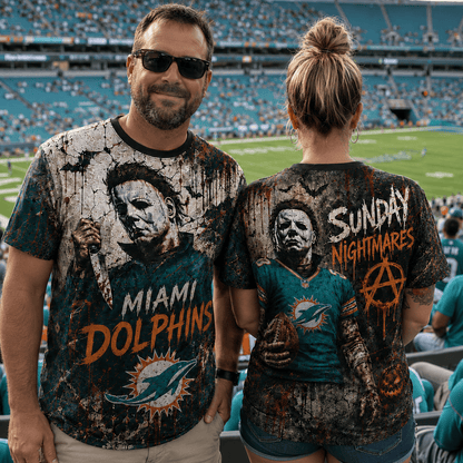 MD Premium NFL Michael Myers Sunday Nightmares 3D T-Shirt For Horror Football Fans
