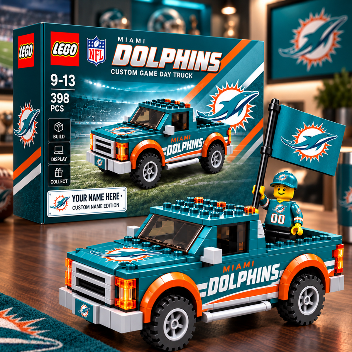 MIA x NFL Building Blocks Truck Toy Set V2