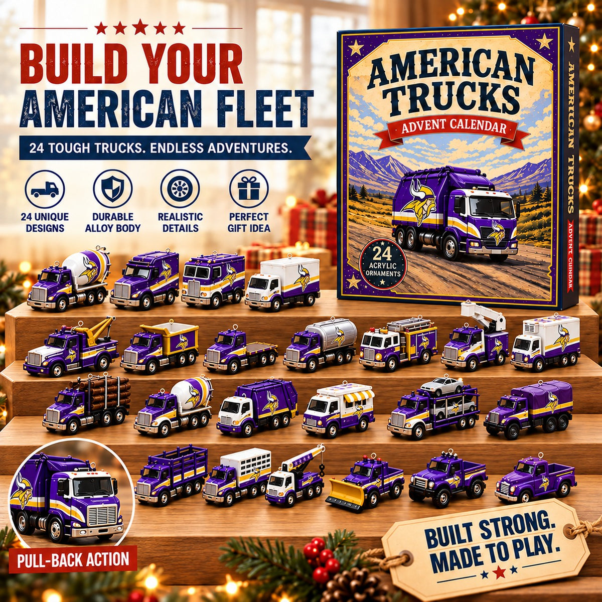 MV x NFL Personalized 24 Days Of American Trucks Advent Calendar Blink Box