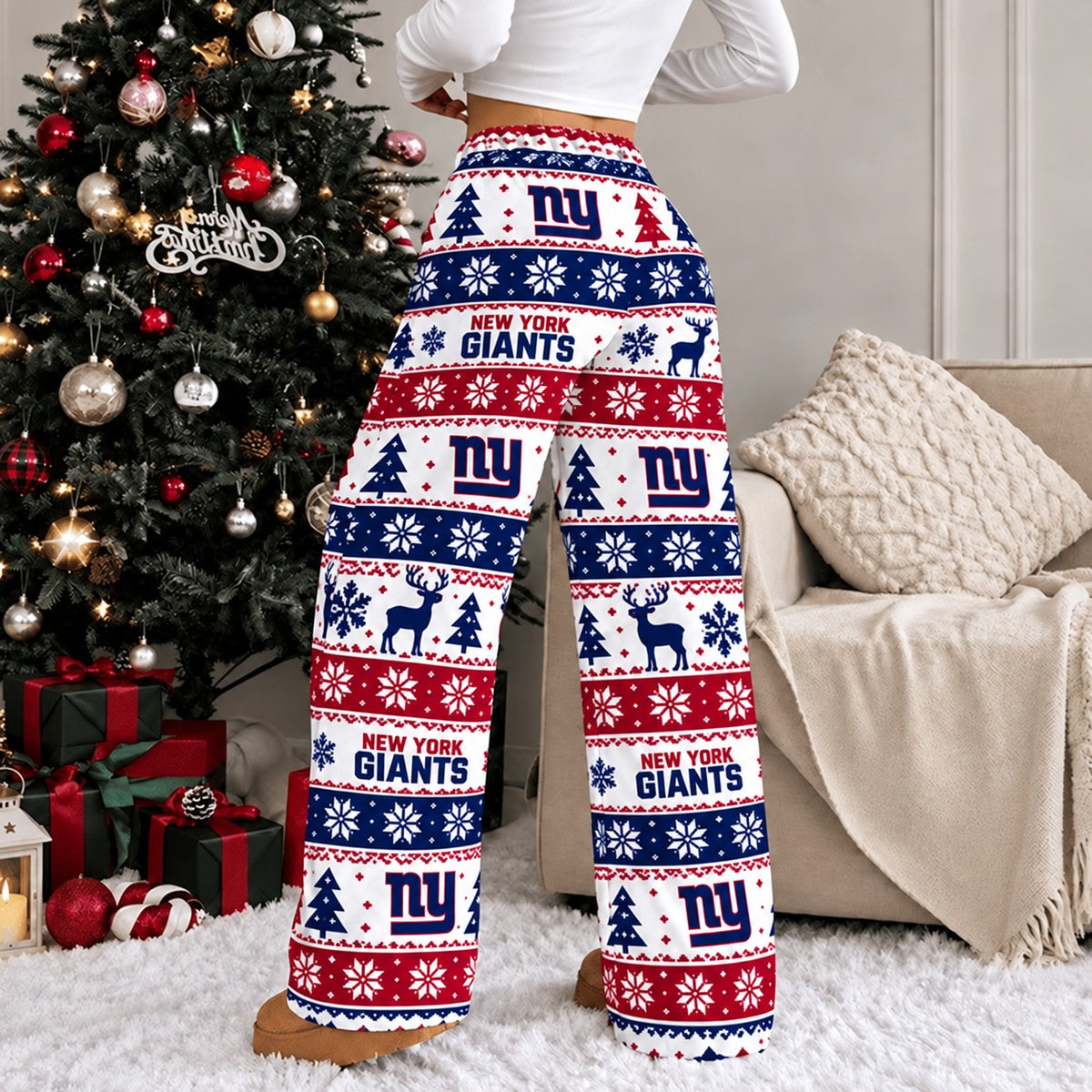NYG Premium NFL Christmas Casual Pants
