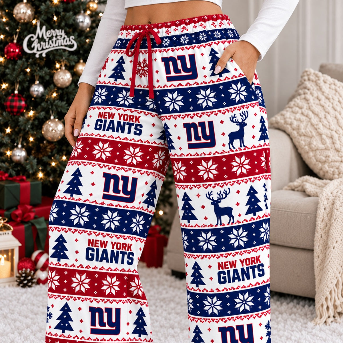 NYG Premium NFL Christmas Casual Pants