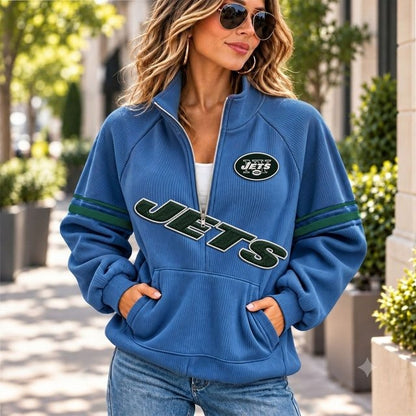 NYJ x NFL Corduroy Half-Zip Sweatshirt
