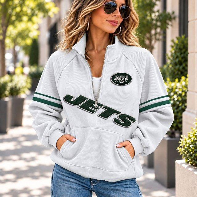 NYJ x NFL Corduroy Half-Zip Sweatshirt