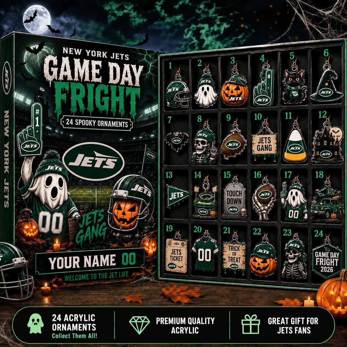 NYJ x NFL Customized Halloween Blind Box Advent Calendar 2026 Gift For Fan