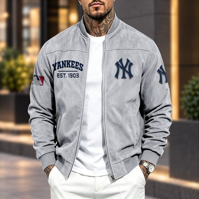 NYY x MLB Suede Bomber Jacket