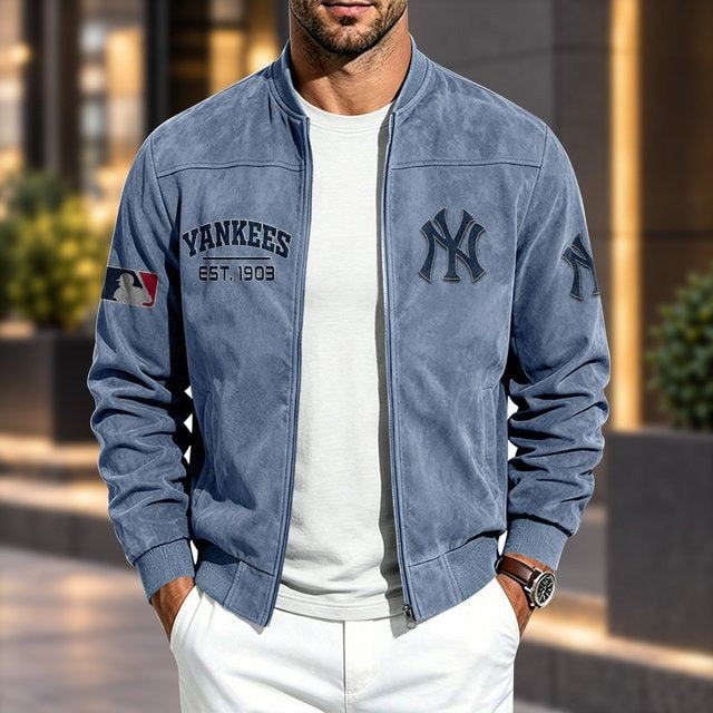 NYY x MLB Suede Bomber Jacket