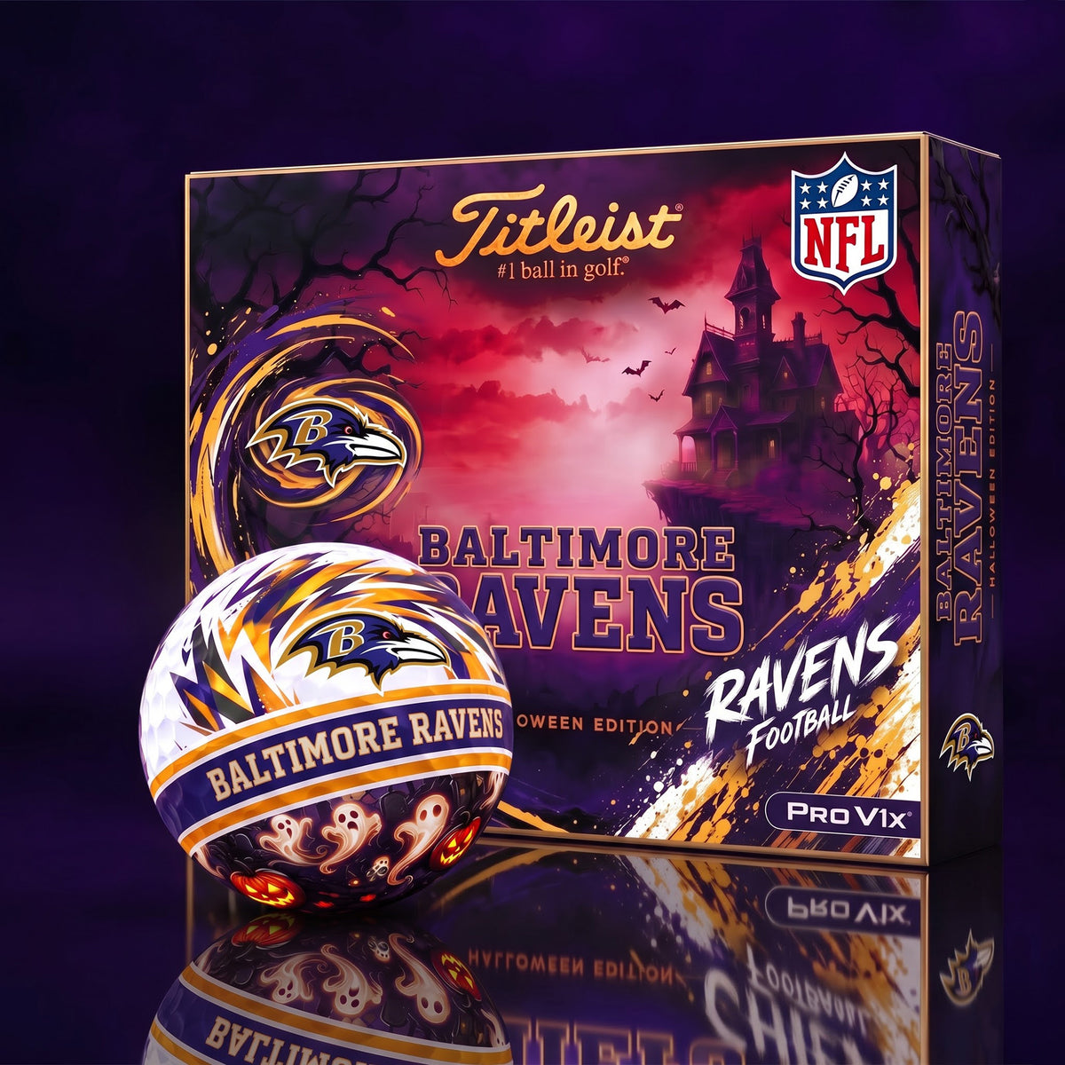 OFFICAL TITLIEST X PREMIUM NFL BAL DELUXE PERSONALIZED HALLOWEEN HORROR FAIRWAY V3 GOLF BALL SET EDITION