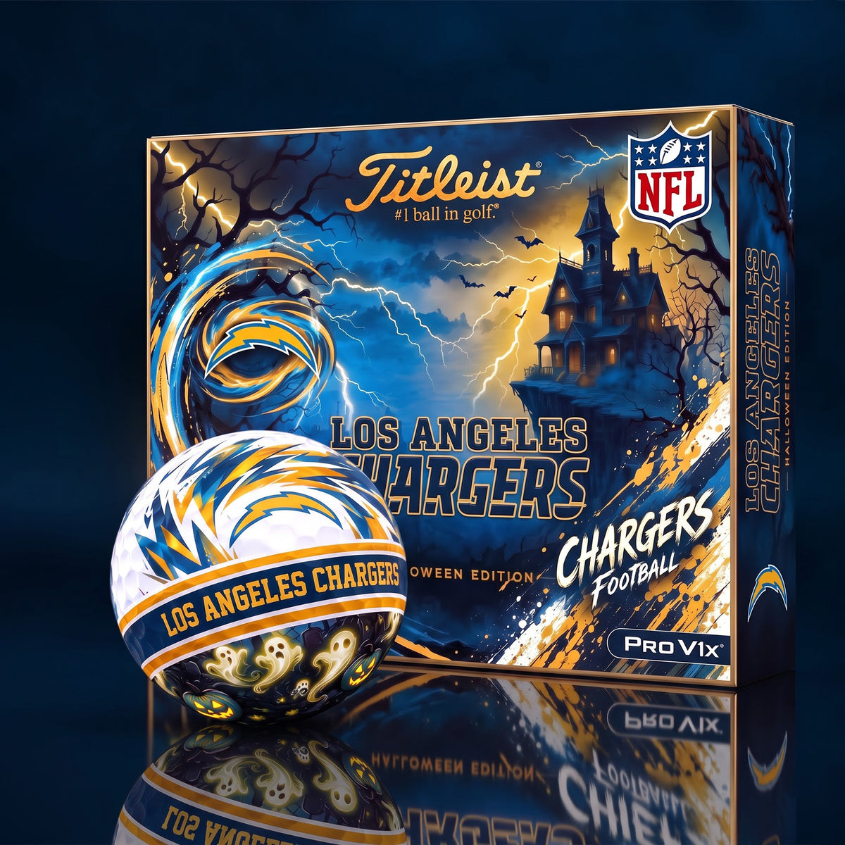 OFFICAL TITLIEST X PREMIUM NFL LAC DELUXE PERSONALIZED HALLOWEEN HORROR FAIRWAY V3 GOLF BALL SET EDITION