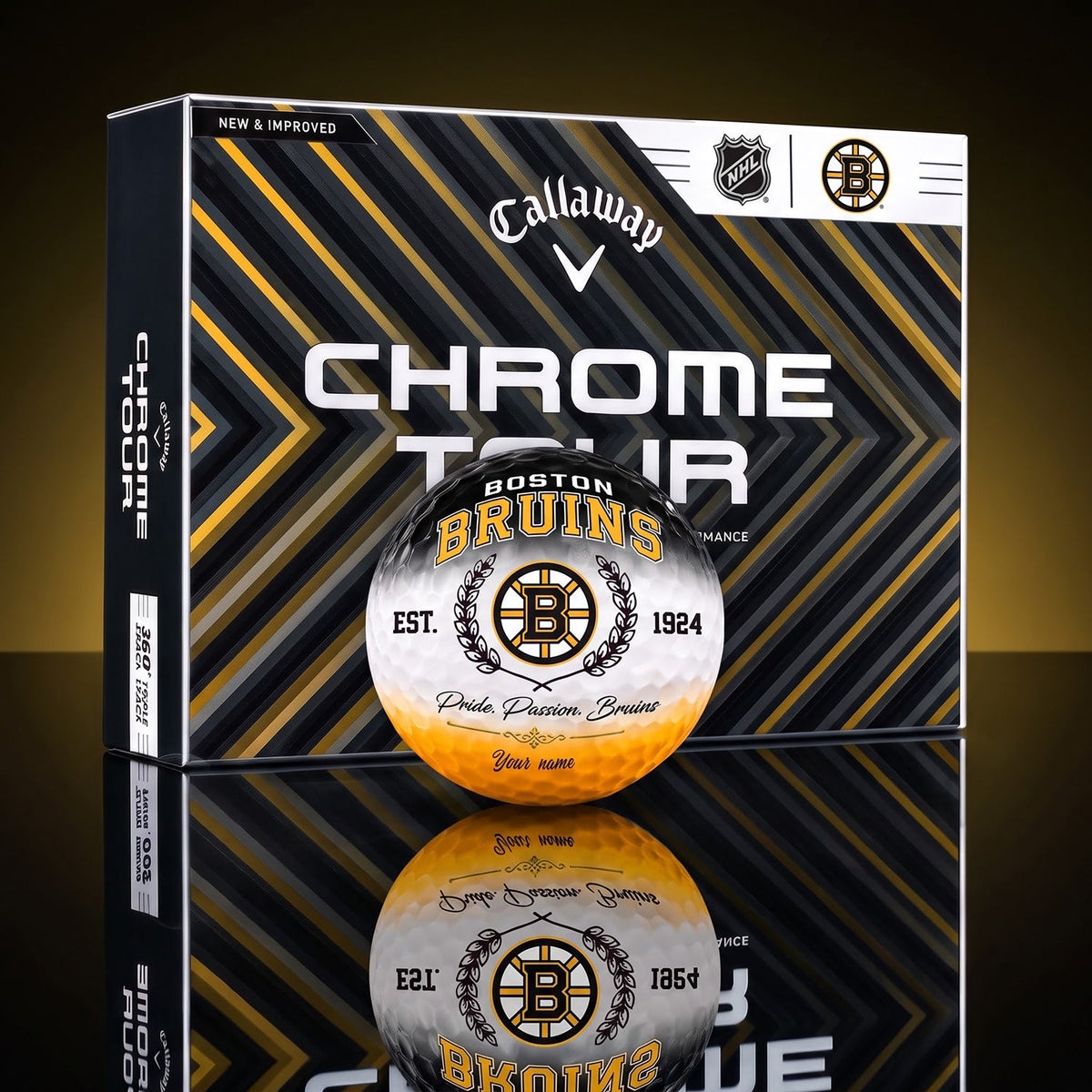 OFFICIAL CALLAWAY X PREMIUM NHL BB BESPOKE NAME GOLF BALL LIMITED EDITION