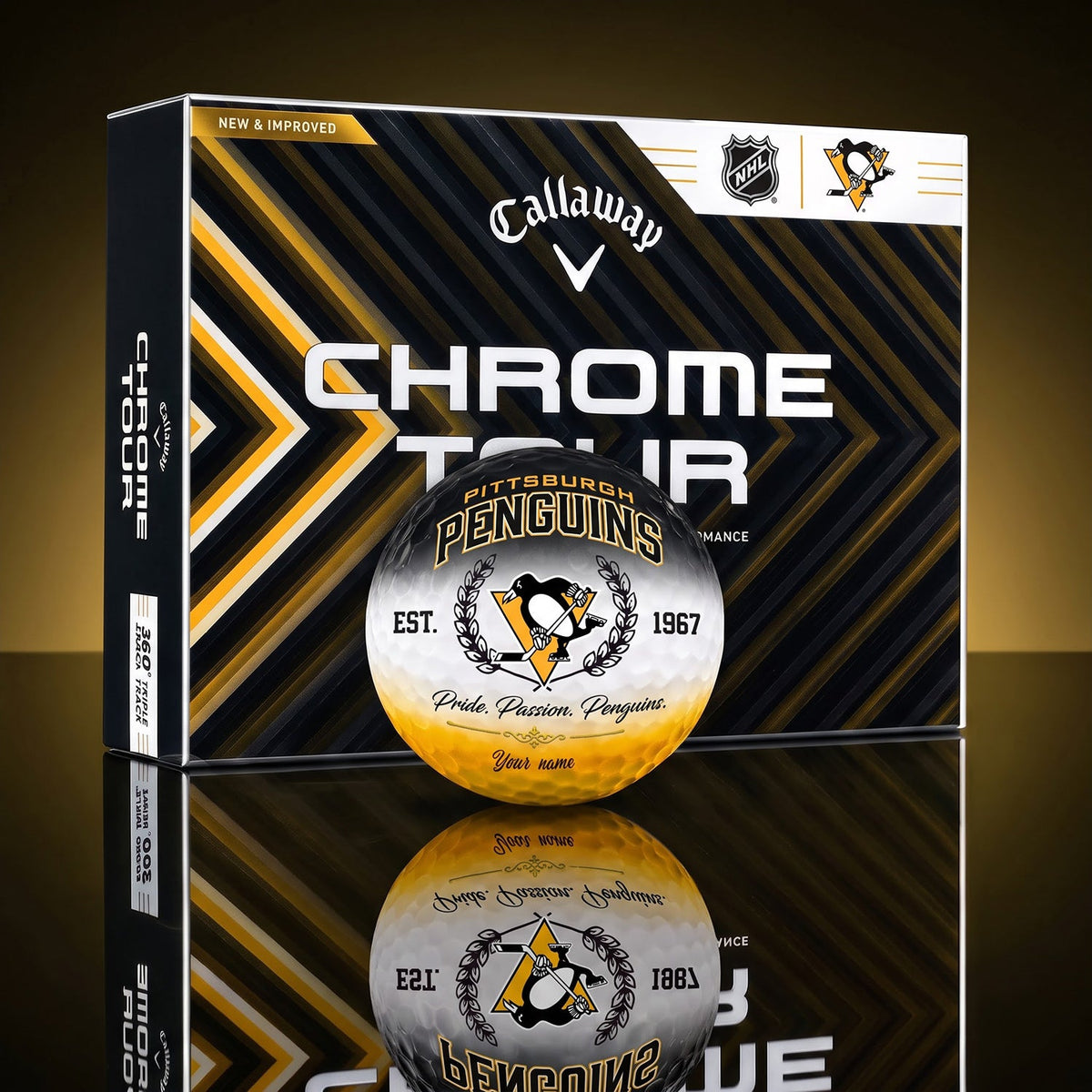 OFFICIAL CALLAWAY X PREMIUM NHL PP BESPOKE NAME GOLF BALL LIMITED EDITION