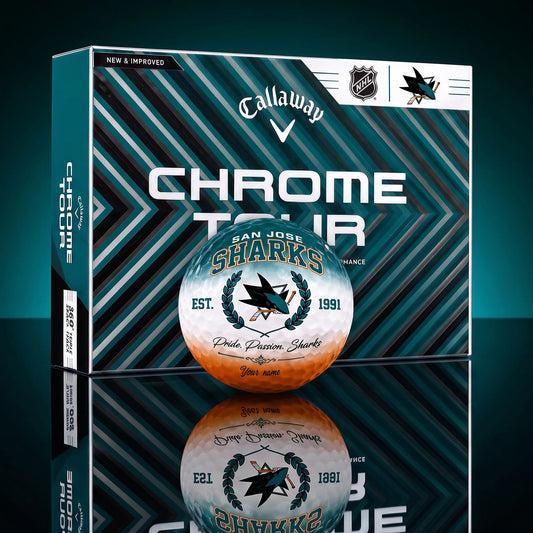 OFFICIAL CALLAWAY X PREMIUM NHL SJS BESPOKE NAME GOLF BALL LIMITED EDITION