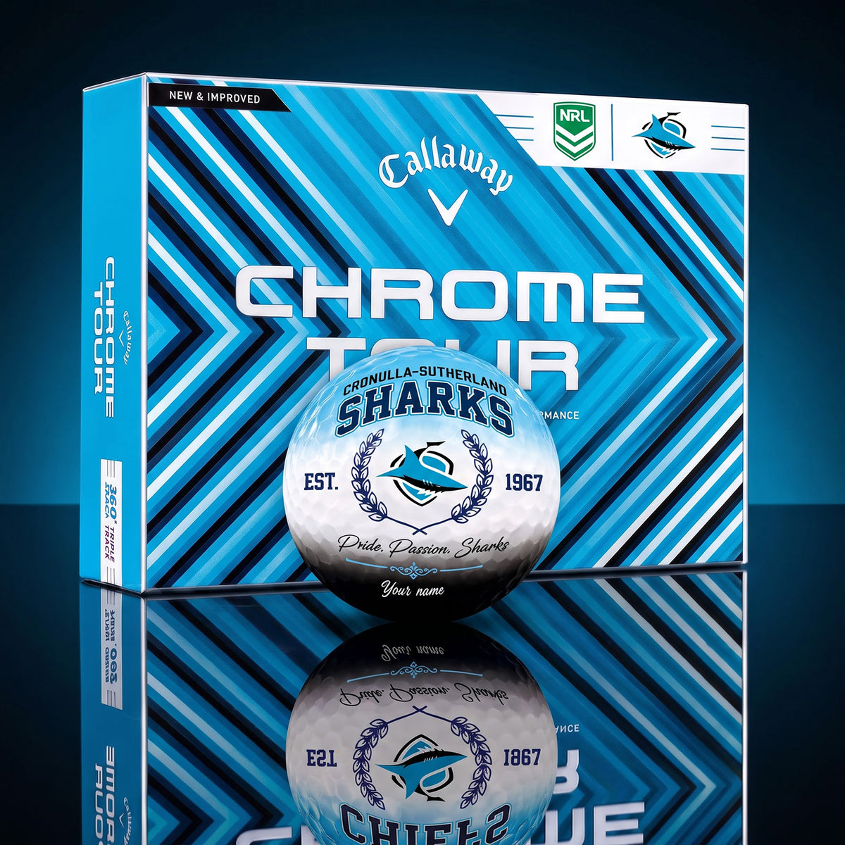 OFFICIAL CALLAWAY X PREMIUM NRL CSS BESPOKE NAME GOLF BALL LIMITED EDITION