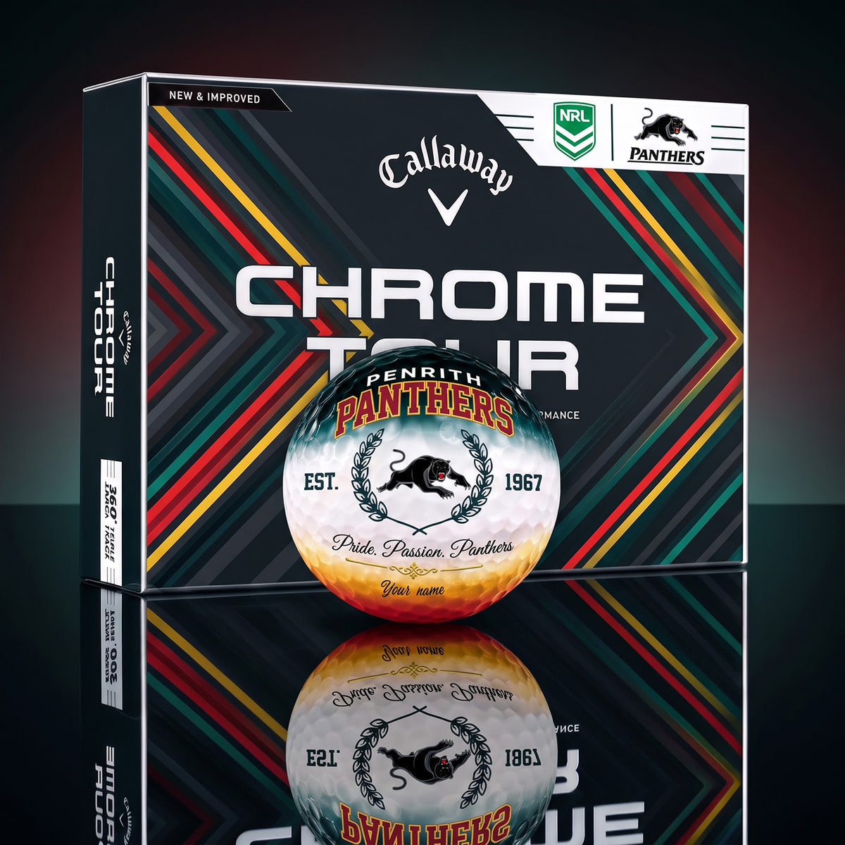 OFFICIAL CALLAWAY X PREMIUM NRL PP BESPOKE NAME GOLF BALL LIMITED EDITION