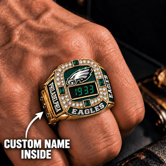 OFFICIAL NFL X PREMIUM PHI EXCLUSIVE ROSE GOLD RING Bespoke Name Limited Edition