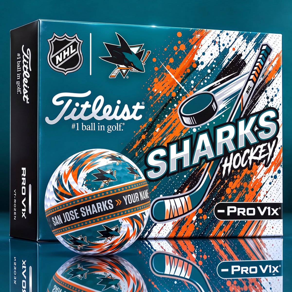 OFFICIAL TILIEST X SIGNATURE NHL SJS CUSTOME NAME 3D TIE-DYE V5 GOLF BALL SET EDITION