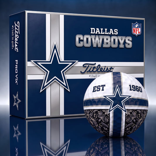 OFFICIAL TITLIEST X PREMIUM NFL DAL 3D GOLF BALL IN THE SHAPE OF A CROSS FOR FAN EDITION