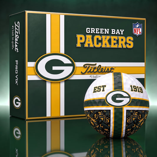 OFFICIAL TITLIEST X PREMIUM NFL GB 3D GOLF BALL IN THE SHAPE OF A CROSS FOR FAN EDITION