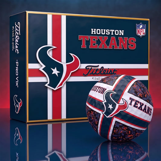 OFFICIAL TITLIEST X PREMIUM NFL HOU 3D GOLF BALL IN THE SHAPE OF A CROSS FOR FAN EDITION V2