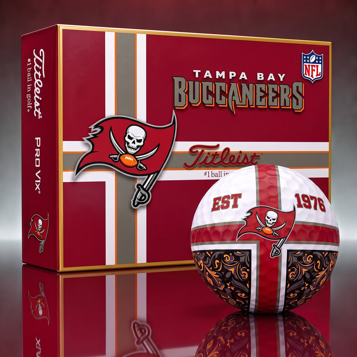 OFFICIAL TITLIEST X PREMIUM NFL TB 3D GOLF BALL IN THE SHAPE OF A CROSS FOR FAN EDITION