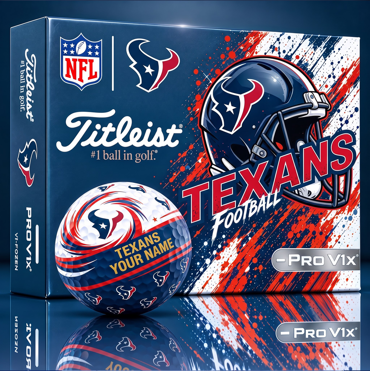 OFFICIAL TITLIEST X  SIGNATURE NFL HT BESPOKE NAME NEON GOLF BALL LIMITED EDITION V6
