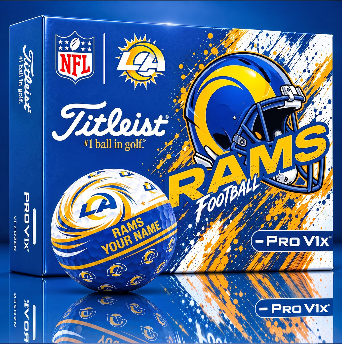 OFFICIAL TITLIEST X  SIGNATURE NFL LAR BESPOKE NAME NEON GOLF BALL LIMITED EDITION V6