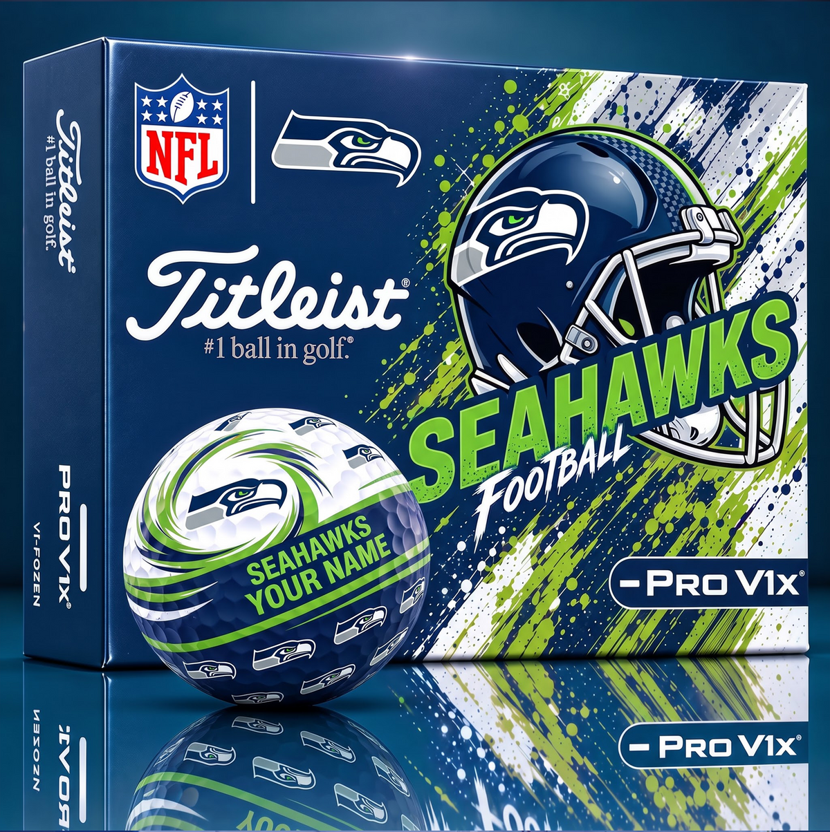 OFFICIAL TITLIEST X  SIGNATURE NFL NOS BESPOKE NAME NEON GOLF BALL LIMITED EDITION V6
