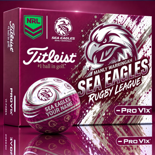 OFFICIAL TITLIEST X  SIGNATURE NRL MWSE BESPOKE NAME NEON GOLF BALL LIMITED EDITION V6