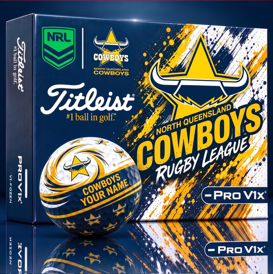 OFFICIAL TITLIEST X  SIGNATURE NRL NQC BESPOKE NAME NEON GOLF BALL LIMITED EDITION V6