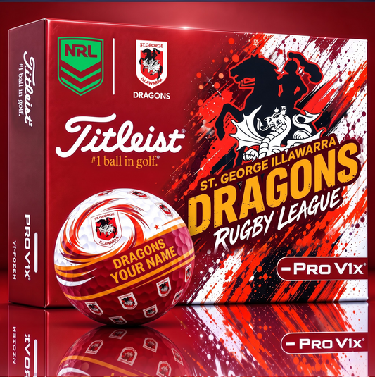 OFFICIAL TITLIEST X  SIGNATURE NRL SRID BESPOKE NAME NEON GOLF BALL LIMITED EDITION V6