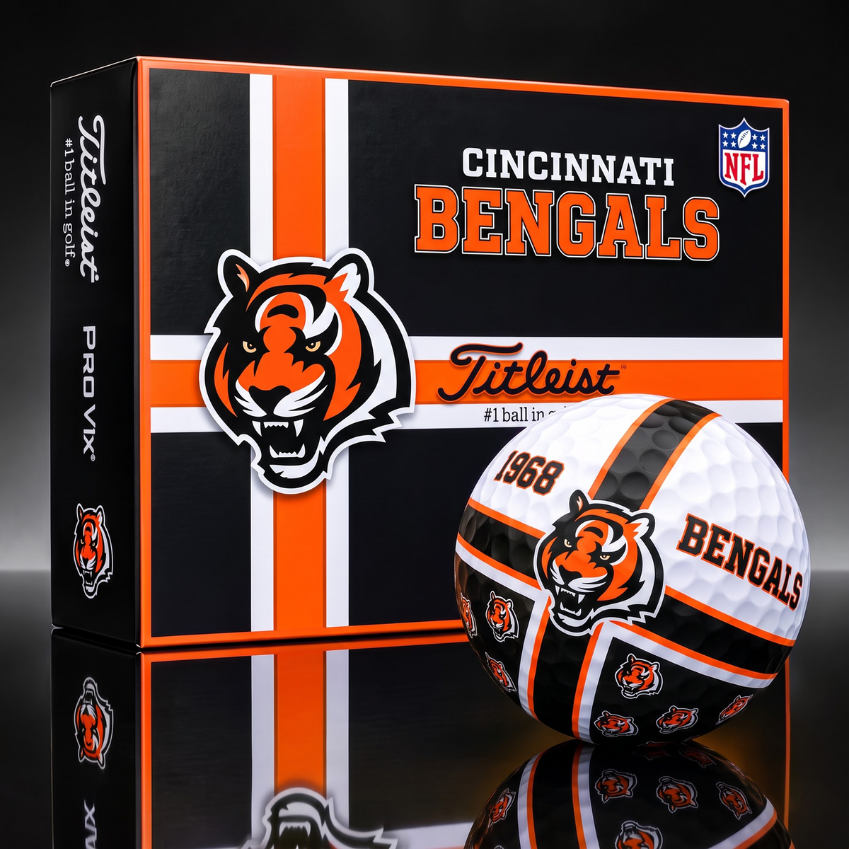 Official NFL x Titleist CIN Bespoke 3D Cross V3 Golf Balls  for Faithful Fans EDITION
