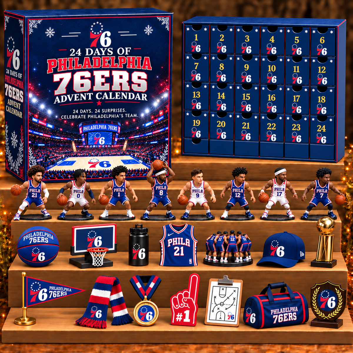 P76 x NBA Personalized 24 Days Of Basketball Advent Calendar Blink Box