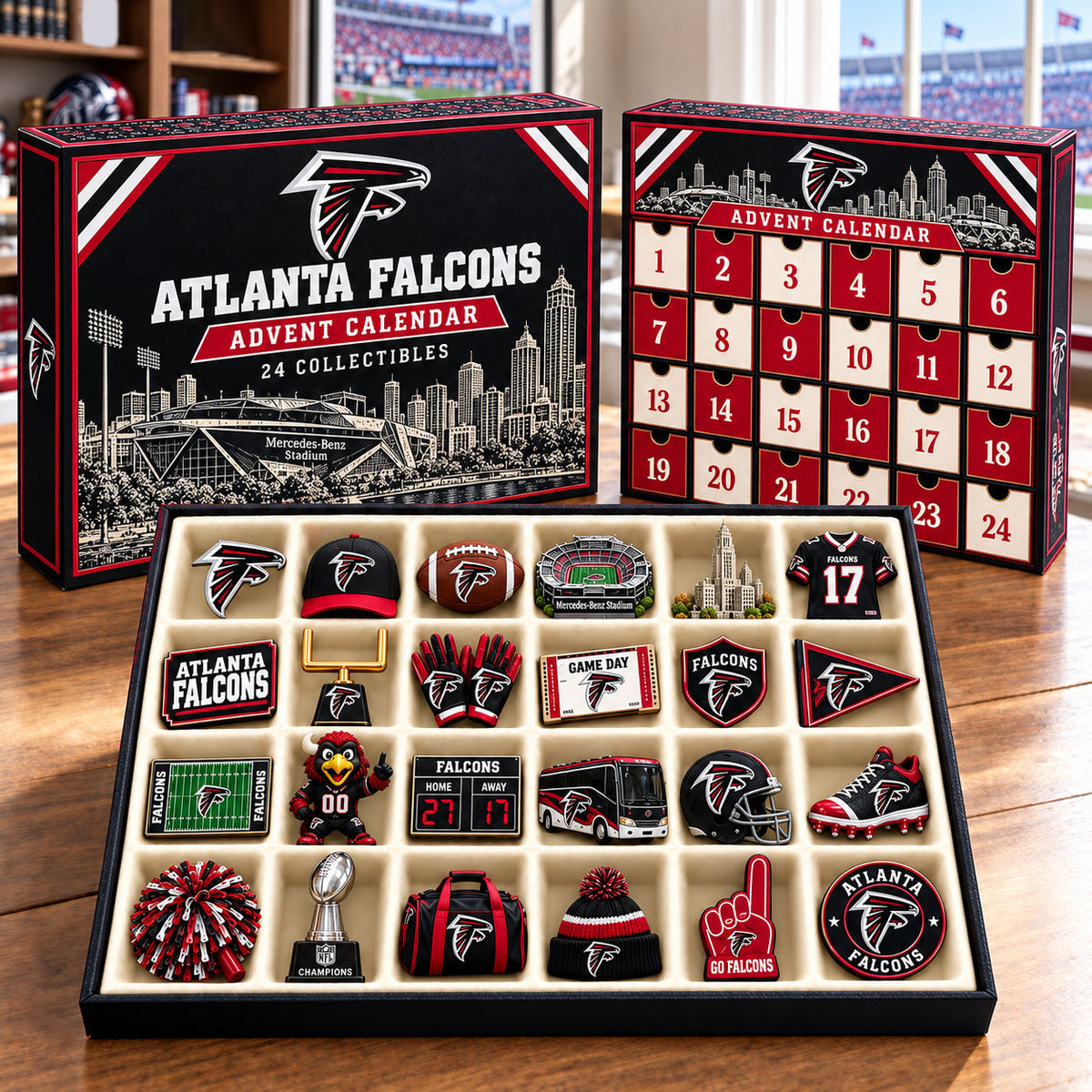 PREMIUM NFL X ATL BESPOKE OFFICIAL NFL 24-Day Game Day Surprise Countdown Box Limited Edition