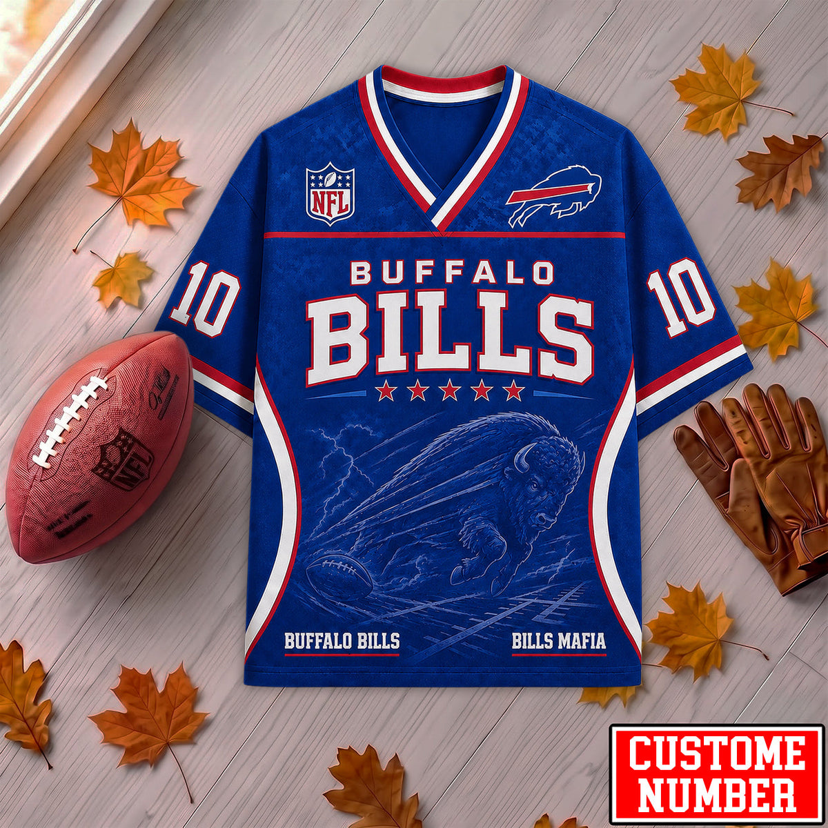 PREMIUM NFL X BUF EXCLUSIVE PERONALIZED Gridiron Legacy V-Neck SHIRT LIMITED EDITION