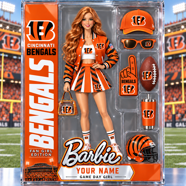 PREMIUM NFL X CIN Barbie PERSONALIZED Acrylic Block Plaque Gifts For Fan - Limited Edition