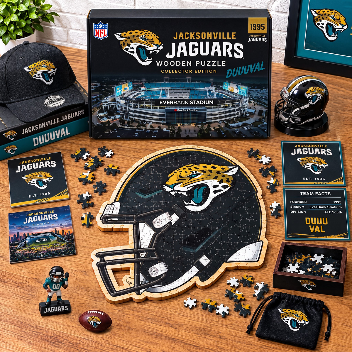 PREMIUM NFL X JJ EXCLUSIVE Helmet - Wooden Puzzle Gift For Fan Limited Edition