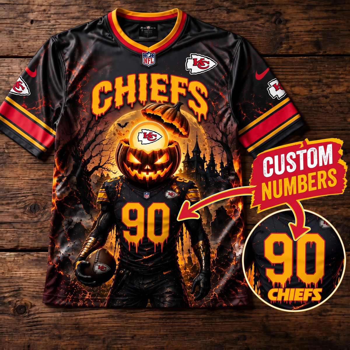 PREMIUM NFL X KCC EXCLUSIVE SPOOKY NIGHT V-Neck Shirt Limited 2026