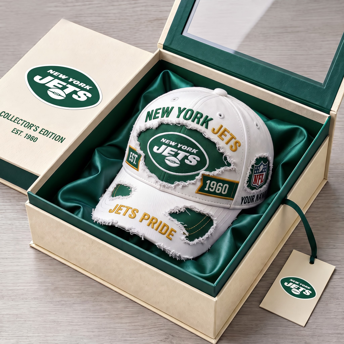 PREMIUM NFL X NYJ DELUXE CUSTOME NAME CLASSIC CAP LIMTED EDITION