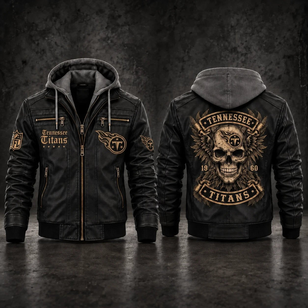 PREMIUM NFL X TEN EXCLUSIVE BESPOKE HOODED LEATHER JACKET EDITION