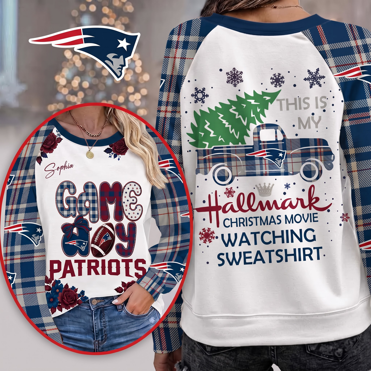 PREMIUM NFL x NEP EXCLUSIVE PERSONALIZED Cozy Round Neck Raglan Sleeve Sweatshirt